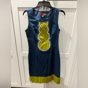 Boden Navy Dress with Green Accents